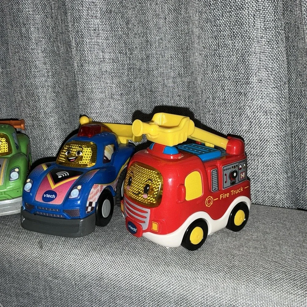 3 Vtech Go Go Smart Wheels Interactive Vehicles Lot Firetruck Racecar Race Car